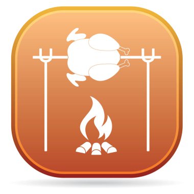 Izgara tavuk simgesi. Vektör illustratio