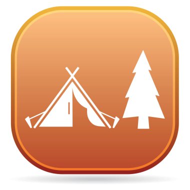 Stilize simge Turizm çadır. Vektör illustratio