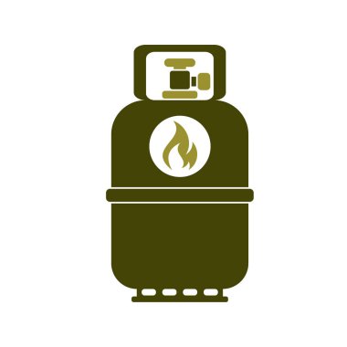 Kamp gaz şişesi simgesi. Düz simgesi izole. Vektör illustratio