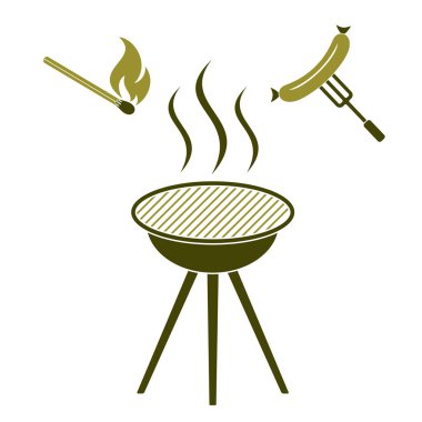 Mangal sucuk simgesi. Vektör çizim