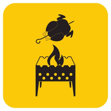 Mangal şiş ve tavuk simgesi