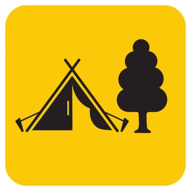 Turist çadır stilize simgesi