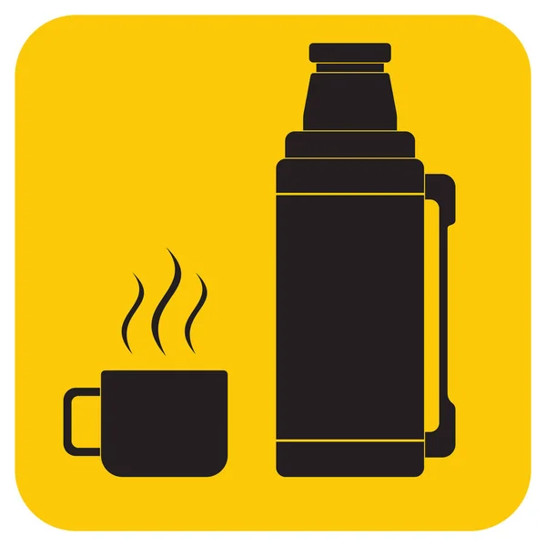 Termos konteyner simgesi, kamp ve ekipman hiking