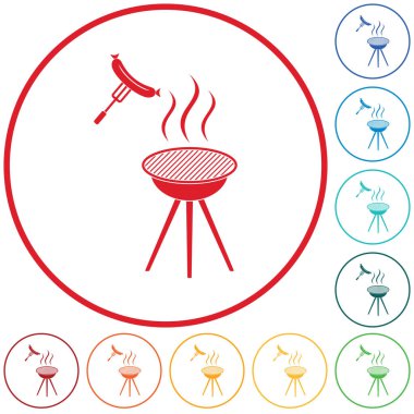 Mangal sucuk simgesi. Vektör çizim