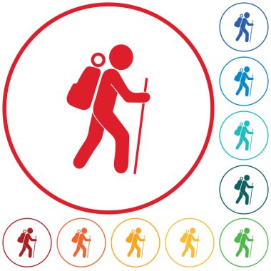 Simge illüstrasyon izole vektör işareti işaret hiking