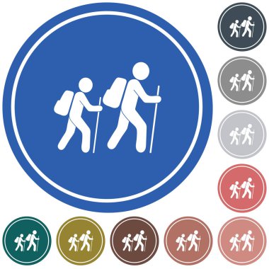 Simge illüstrasyon izole vektör işareti işaret hiking