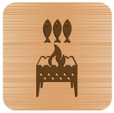 Izgara balık simgesi. Vektör illustratio