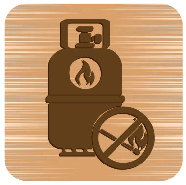 Kamp gaz şişesi simgesi. Düz simgesi izole. Vektör illustratio