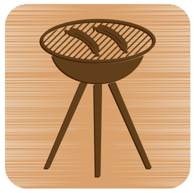 Mangal sucuk simgesi. Vektör çizim