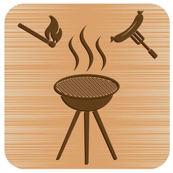 Icône Saucisse Barbecue Illustration Vectorielle — Image vectorielle