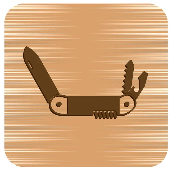 Camping Knife Icon Vector Illustratio — Stock Vector