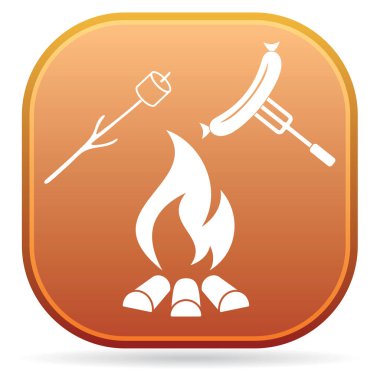 Izgara sosis ve zephyr simgesi. Vektör illustratio