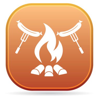 Izgara sosis simgesi. Vektör illustratio