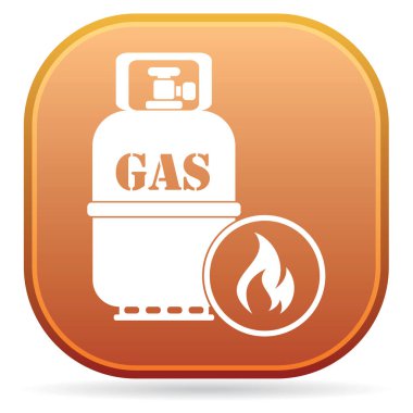 Kamp ocağı gaz şişesi simge vektör ile. Vektör çizim