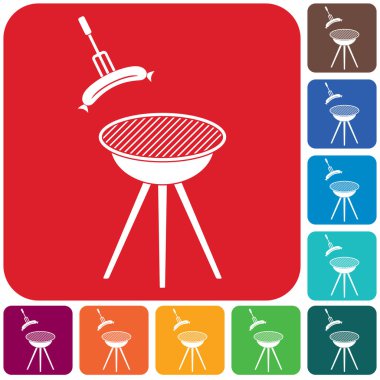 Mangal sucuk simgesi. Vektör çizim