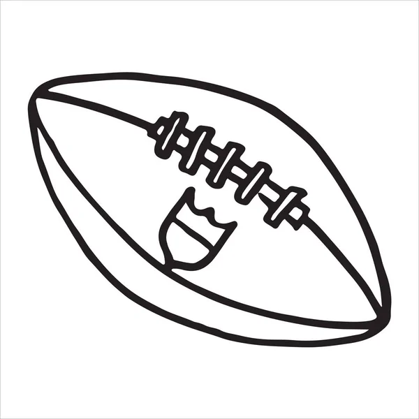 Balle Football Américain Dessinée Main Sur Fond Blanc Illustration Vectorielle — Image vectorielle