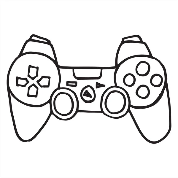 Ilustración Doodle Del Icono Del Vector Del Controlador Juego Para — Archivo Imágenes Vectoriales