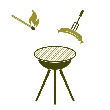 Mangal sucuk simgesi. Vektör çizim