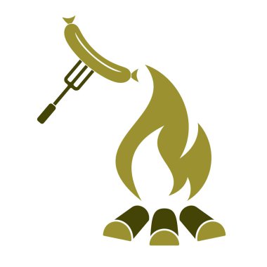 Mangal sucuk simgesi. Vektör çizim