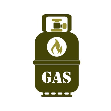 Kamp gaz şişesi simgesi. Düz simgesi izole. Vektör illustratio