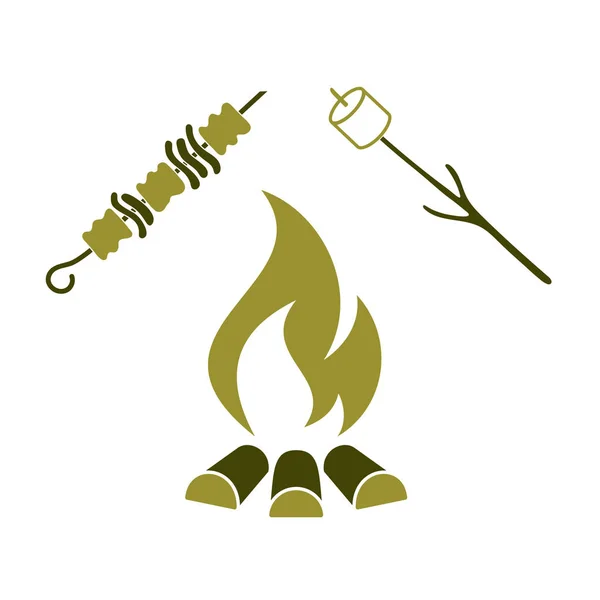 Mangal, Zephyr'i ve Kebap simgesi. Vektör illustratio