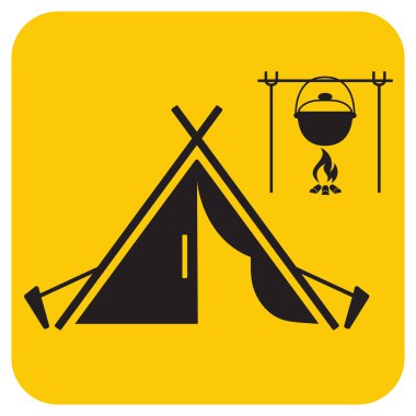 Stilize simge Turizm çadır. Vektör illustratio