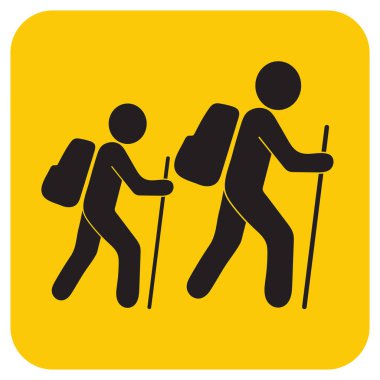 Simge illüstrasyon izole vektör işareti işaret hiking
