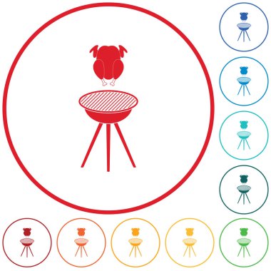 Izgara tavuk simgesi. Vektör illustratio