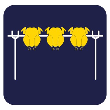 Izgara tavuk simgesi. Vektör illustratio