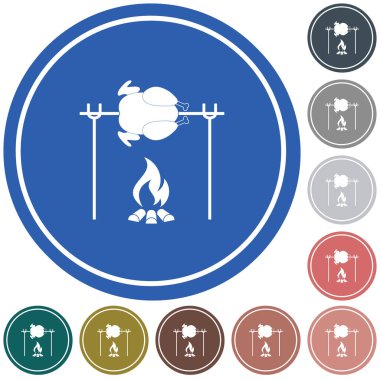 Izgara tavuk simgesi. Vektör illustratio