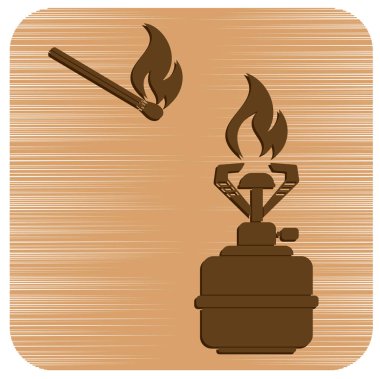 Kamp simge vektör soba. Vektör çizim