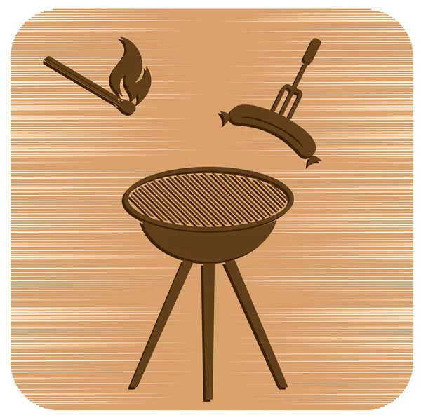 Barbecue sausage icon — Stock Vector