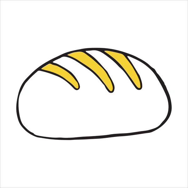 Handdrawn Loaf Doodle Icon Flat Design Vector Illustration — Stock Vector