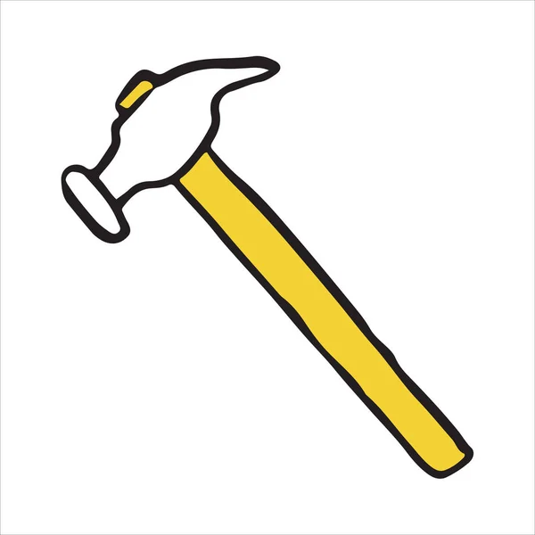 Hammer Doodle Icon Vector Illustration — Stock Vector