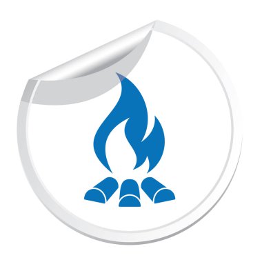 Kamp ateşi siluet simge. Vektör illustratio