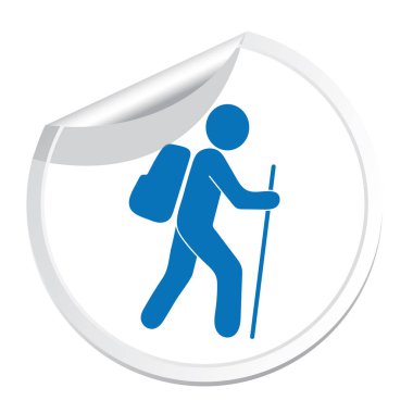 Simge illüstrasyon izole vektör işareti işaret hiking