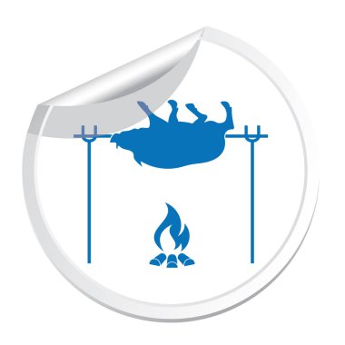 Izgara domuz simgesi. Vektör illustratio