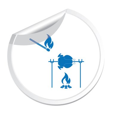 Izgara tavuk simgesi. Vektör illustratio