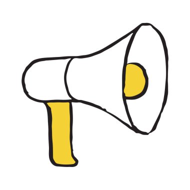 Megafone depolama doodle simgesi. Vektör çizim