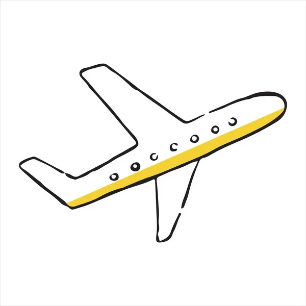 Ícone Doodle Avião Ilustração Vetorial — Vetor de Stock