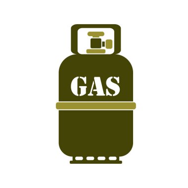 Kamp gaz şişesi simgesi. Düz simgesi izole. Vektör illustratio