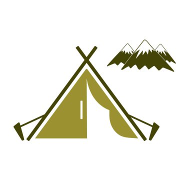 Stilize simge Turizm çadır. Vektör illustratio