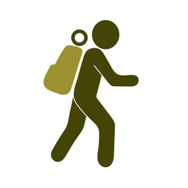 Simge illüstrasyon izole vektör işareti işaret hiking