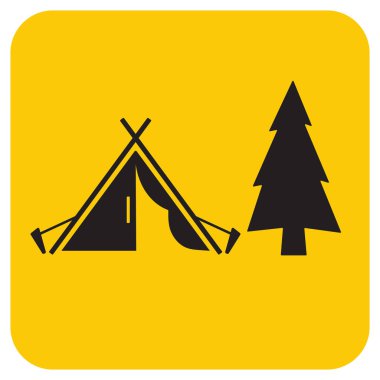 Stilize simge Turizm çadır. Vektör illustratio