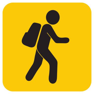 Simge illüstrasyon izole vektör işareti işaret hiking