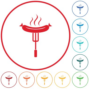 Mangal sucuk simgesi. Vektör çizim