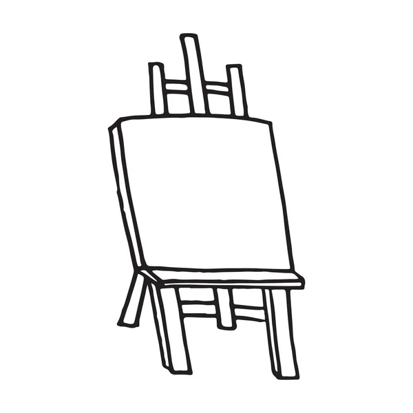 Şövale karikatür vektör çizim, elle çizilmiş style, beyaz arka plan üzerinde izole