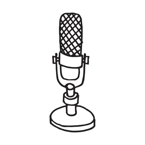 Ícone Doodle Microfone Desenhado Mão Ilustração Vetorial —  Vetores de Stock