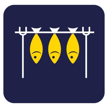 Izgara balık simgesi. Vektör illustratio