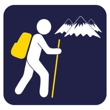 Simge illüstrasyon izole vektör işareti işaret hiking